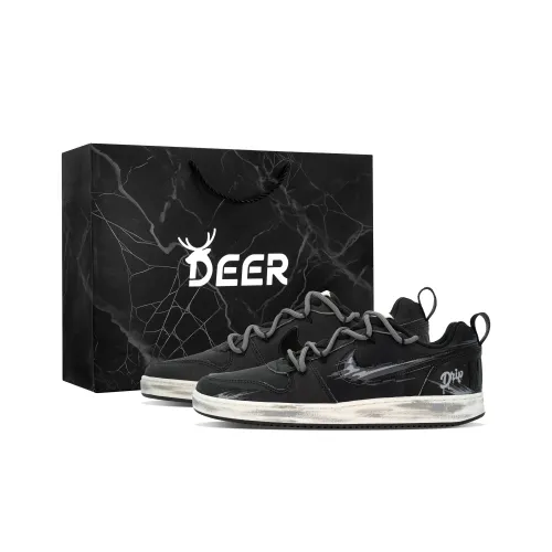 Nike Court Borough Deer Серый Pixel Устойчивый к истиранию Низкий Топ Скейтборд Кроссовки Мужские Черный Серый