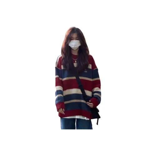 TENNE GIRL Красный Полосатый Свитер Женские Трикотаж