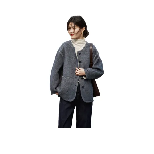 SHANGJING Джинсовый синий Женское пальто