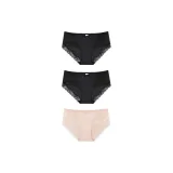 [Средняя посадка] Черный + Черный + Кремовая кожа