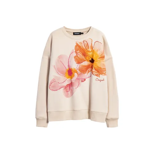 Desigual Бежевый с принтом Женские Свитшоты