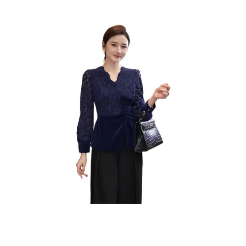 TANGXI Темно-синие женские рубашки