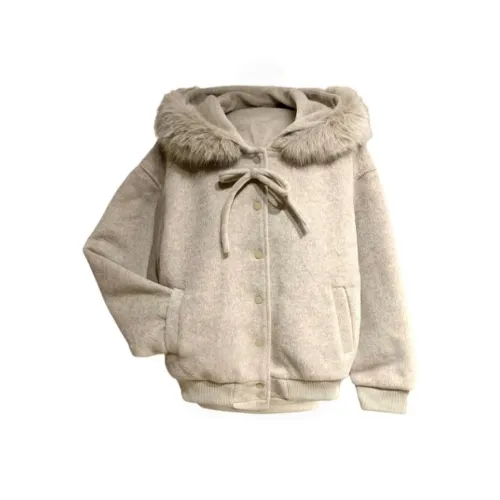 KKX Овсяный Женские Бархатные Куртки