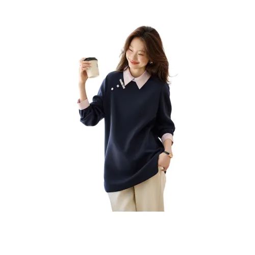 Mo Han Yi Mei Толстовка Женская Темно-синяя