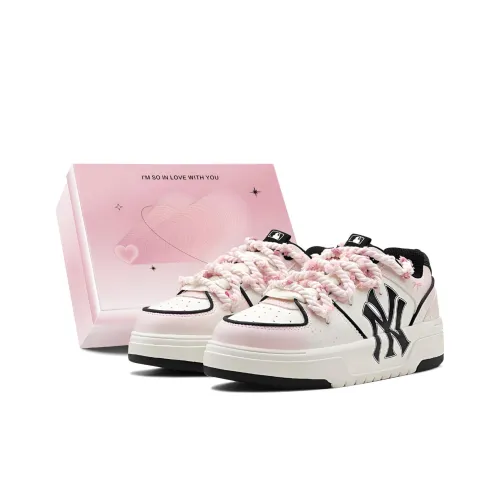 Mlb Base Logo Chunky Liner Romantic Favor Pink SAKURA Star Love Ambient Girl Style Low Top Skateboard Shoes Unisex