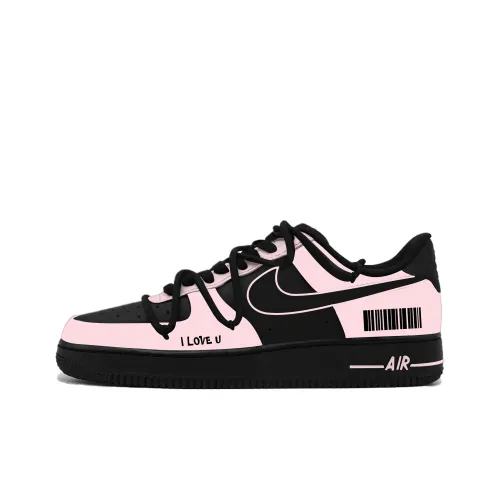 Nike Air Force 1 Sweetheart Love Thermal Abrasion-resistant Low Top Skateboard Shoes Unisex Black Pink
