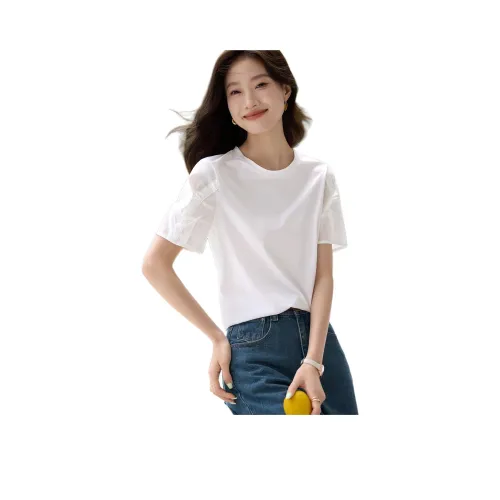 Mo Han Yi Mei T Рубашка Женская Натуральный Белый
