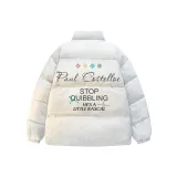 Белый Фотиния Серый (Утолщенный хлопковый пуховик)