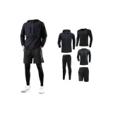 Черный комплект из 5 предметов (Чисто черный комплект, на 2 размера больше, доставка на 2 размера меньше)