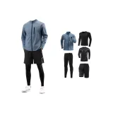 Облачно-синий комплект из 5 предметов (Чисто-черный комплект, размер на 2 размера больше, при отправке будет включен дополнительный маленький размер)