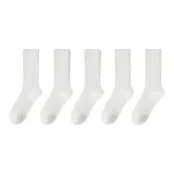 100% cotton No-Show Socks, No-Skewling [5 Pack] Double White