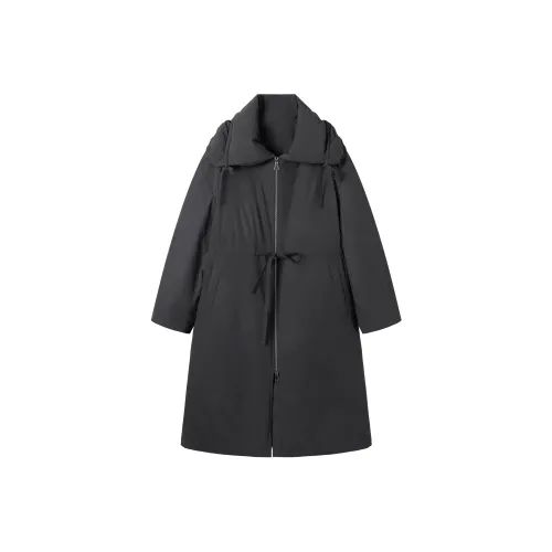 DIALOGUE Темный угольно-серый женский пуховик