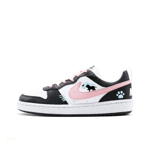 Nike Court Borough Щенок Бабочка Slip-resistant Abrasion-resistant Низкий Топ Детские Скейтбординги Розовый Подростки