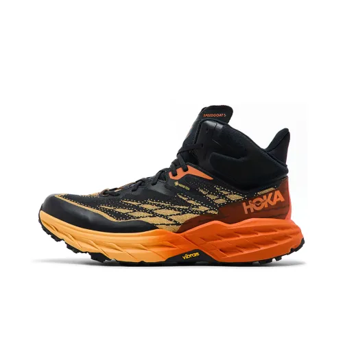 HOKA ONE ONE Speedgoat 5 MID Gore TEX' Амортизаторы Slip-resistant MID Топ Беговые кроссовки Унисекс Оранжевый