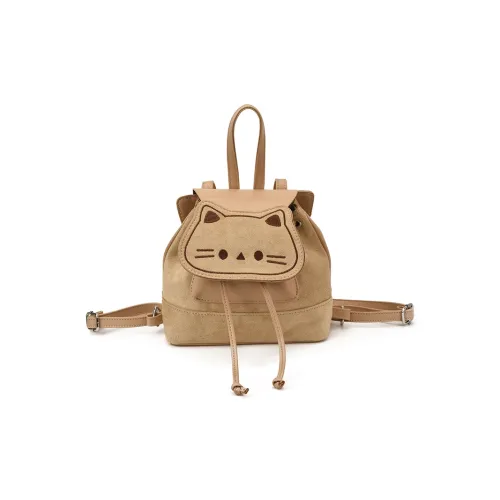 ZKHE ПУ (полиуретан) с замшей рюкзак стандартный женский хаки розовый коричневый кофейный