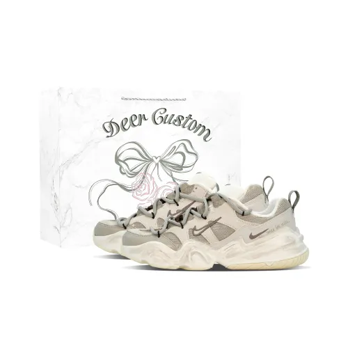 Nike Tech Hera Deer Молочный Кофейный Особенный Смесь Устойчивый к Износу Низкий Топ Кроссовки с Толстой Подошвой