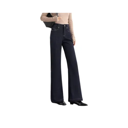 HIPPIEMISS Хорошо выстиранные синие [Высокий крой длина тела 166 см и выше] Женские джинсы