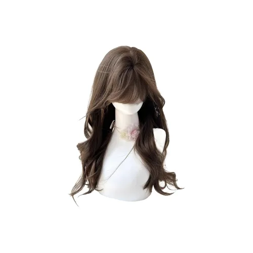BEIQING Корейский стиль Кожа Привлекательный Hazelnut Gray Brown Длинные волнистые Большая волна Женская Перука