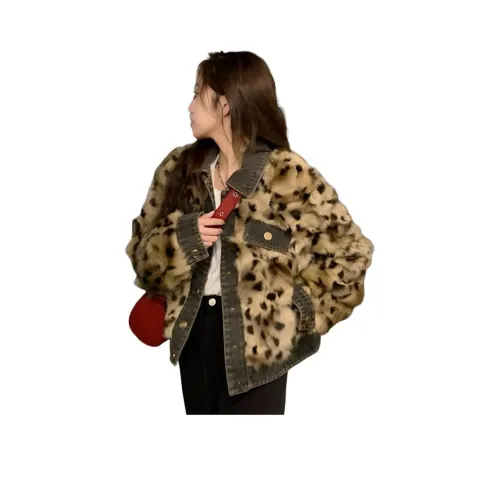 MORTEN SOLUM Леопардовый принт Женские Меховые изделия