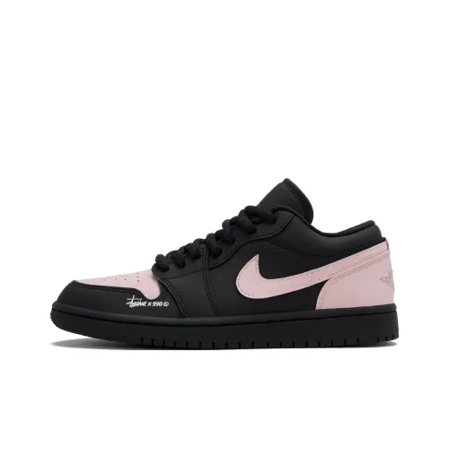 Jordan Air Jordan 1 Peak Warrior Low Топ Винтажные Баскетбольные Кроссовки Мужские Черные Розовые