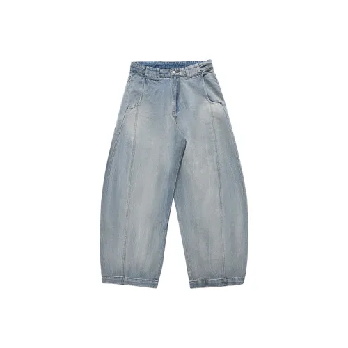 1807 Промытый Синий Унисекс Джинсы