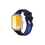 Чёрный Синий-Сетка Двухцветный Силиконовый Шип Пряжка Ремень + Чёрный Соединение