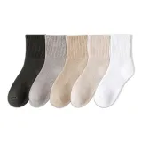 [5 упаковок, Solid, термический флис] Черный + Серый + Хаки + Бежевый + Белый