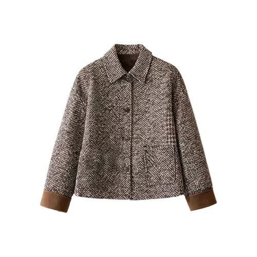 LOUGHNEA Черный кофе Саржа Женские Куртки