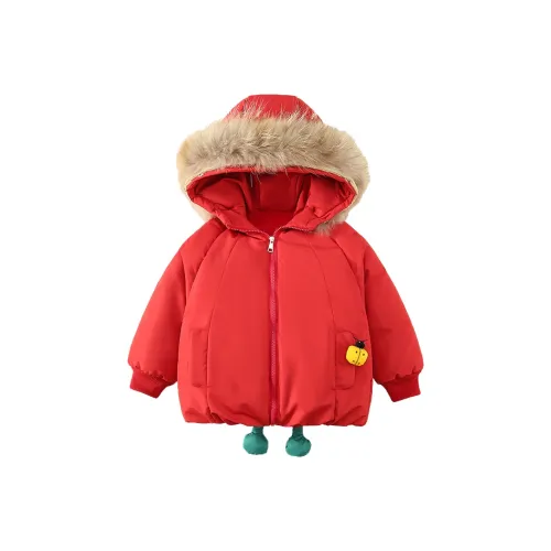 M JBABY Оранжевый Красный Пуховик Школьный возраст Топы