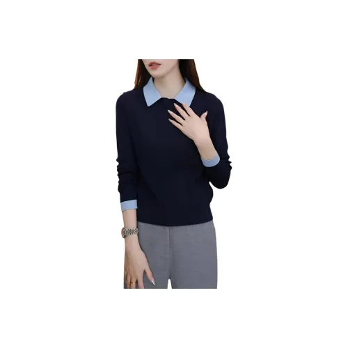 Langqing Темно-синий С подарками Langqing Крючок и петля Женские Трикотаж