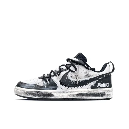Nike Court Borough Low 2 Low Топ Детские Скейтбординги Черный Белый Подростки