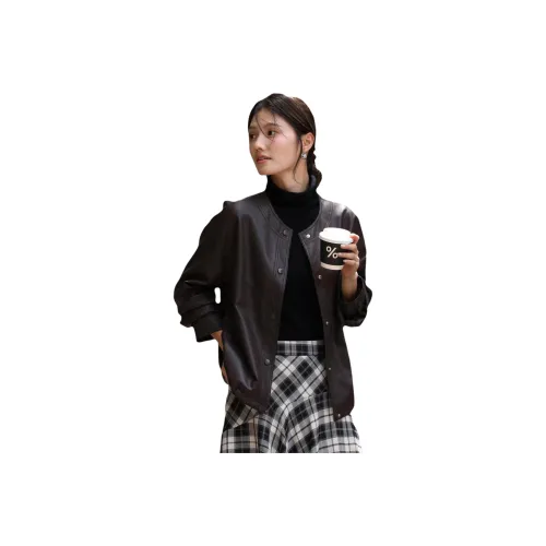 XWI Соус Кофе Женские Кожаные куртки