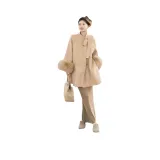 Хаки пальто + юбка двухкомпонентный комплект