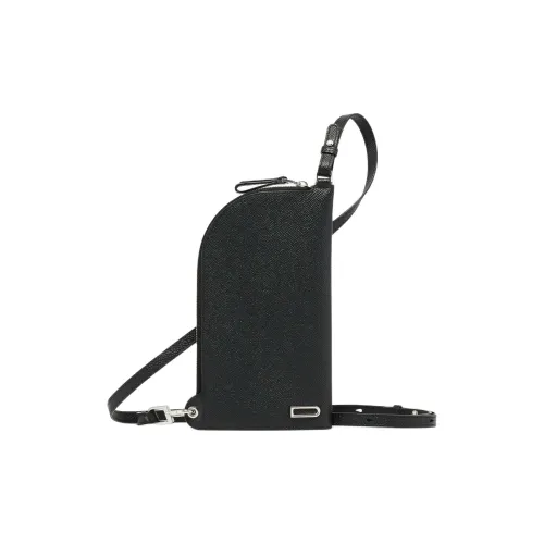 Delvau Alpina Голень с рельефом Телячья кожа Слинг Сумка Мужская Черная