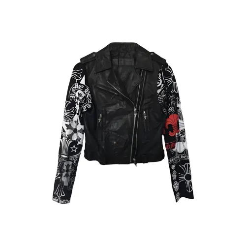 Chrome Hearts Черные Женские Кожаные Куртки