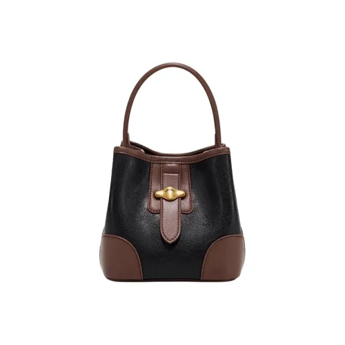 Simedin Коровья кожа Одно плечо Сумка Маленькая Женская Глубокий черный Туманно-синий