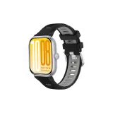 Черный Серый-Сетка Двухцветный Силиконовый Шпилька Ремешок + Черный Соединение