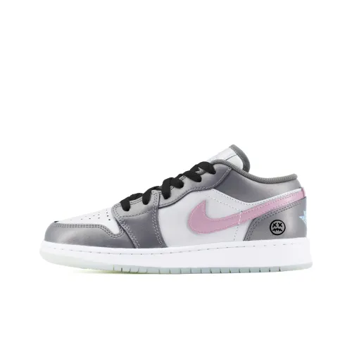 Jordan Air Jordan 1 Chuangyi Low Топ Детские Баскетбольные кроссовки Серебристо-серый для подростков