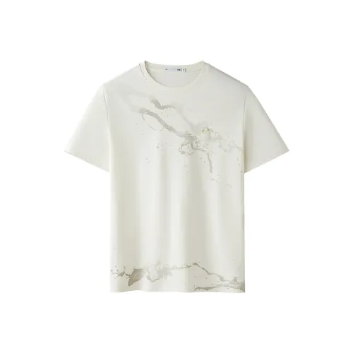 HLA Бежевый Абрикосовый Узор C5 Мужская T-Рубашка