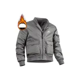 Серый осенний и зимний утолщенный термопуховик