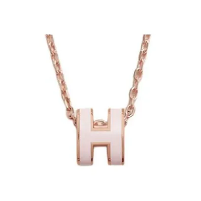 HERMES POP H Collection Золотое Покрытие Ожерелье Женское Цепь Розовое Золото