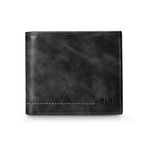 HLA Натуральная кожа коровья кожа короткие кошельки мужской серый