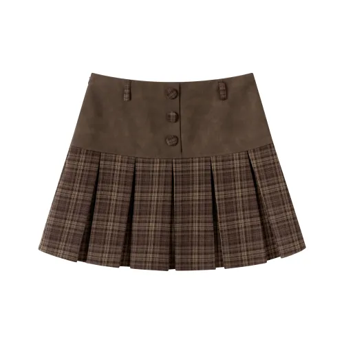 DITB Чайный коричневый Подарочная коробка Включено Женские Повседневные короткие юбки