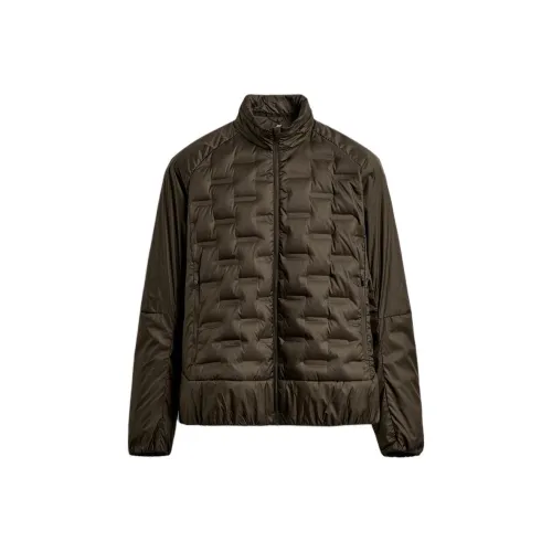 ZARA Темно-коричневый Мужской пуховик