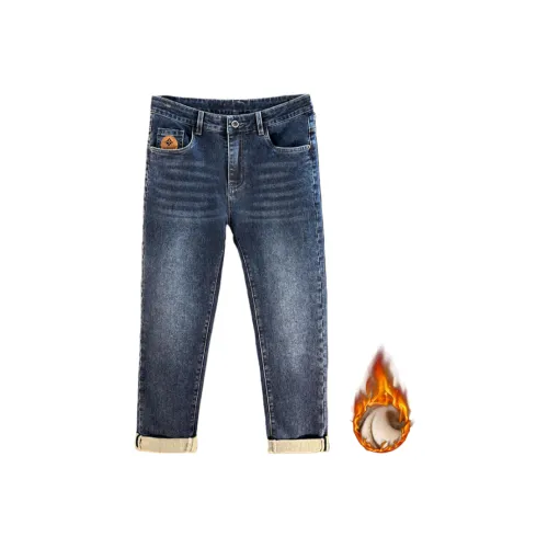 CAT'S PAW Haze Синий Флисовые Подкладочные Унисекс Джинсы