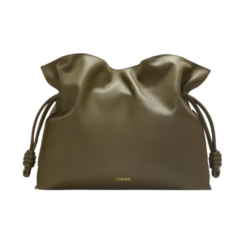 LOEWE Napa Голень Кожа Одно плечо Клатч Большой Женский Темно-хаки Зеленый