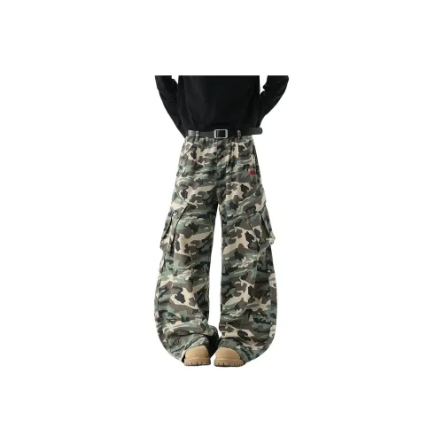 W7H1 Камуфляж Унисекс Карго Брюки