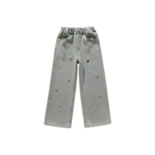 MUTONGSHAONIAN Синие джинсы с флисовой подкладкой для школьников