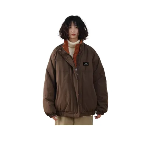 ZIAREL Коричневый Двусторонний [Съемный] Унисекс Пуховики