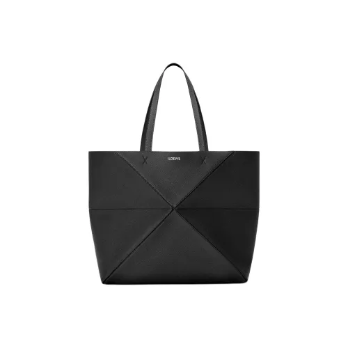 LOEWE Совместное издание Puzzle Fold Коровья кожа Сумка через плечо Большая Женская Черная